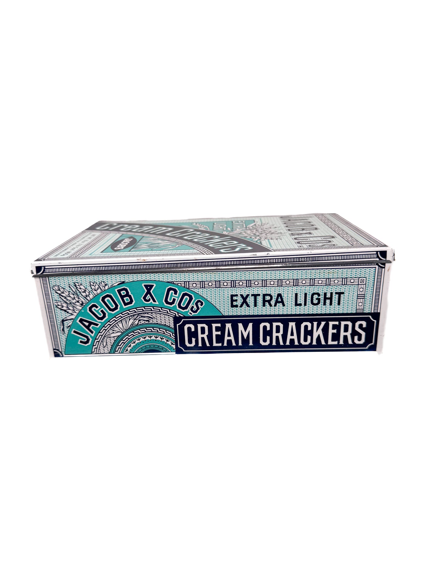 Vintage Metal Tin - Jacob & Co Extra Light Cream Cheese Crackers - 21 Oz - Made In England