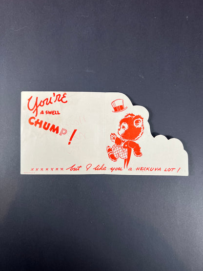 Vintage Ephemera - Valentine’s Day Card - You’re A Swell Chum