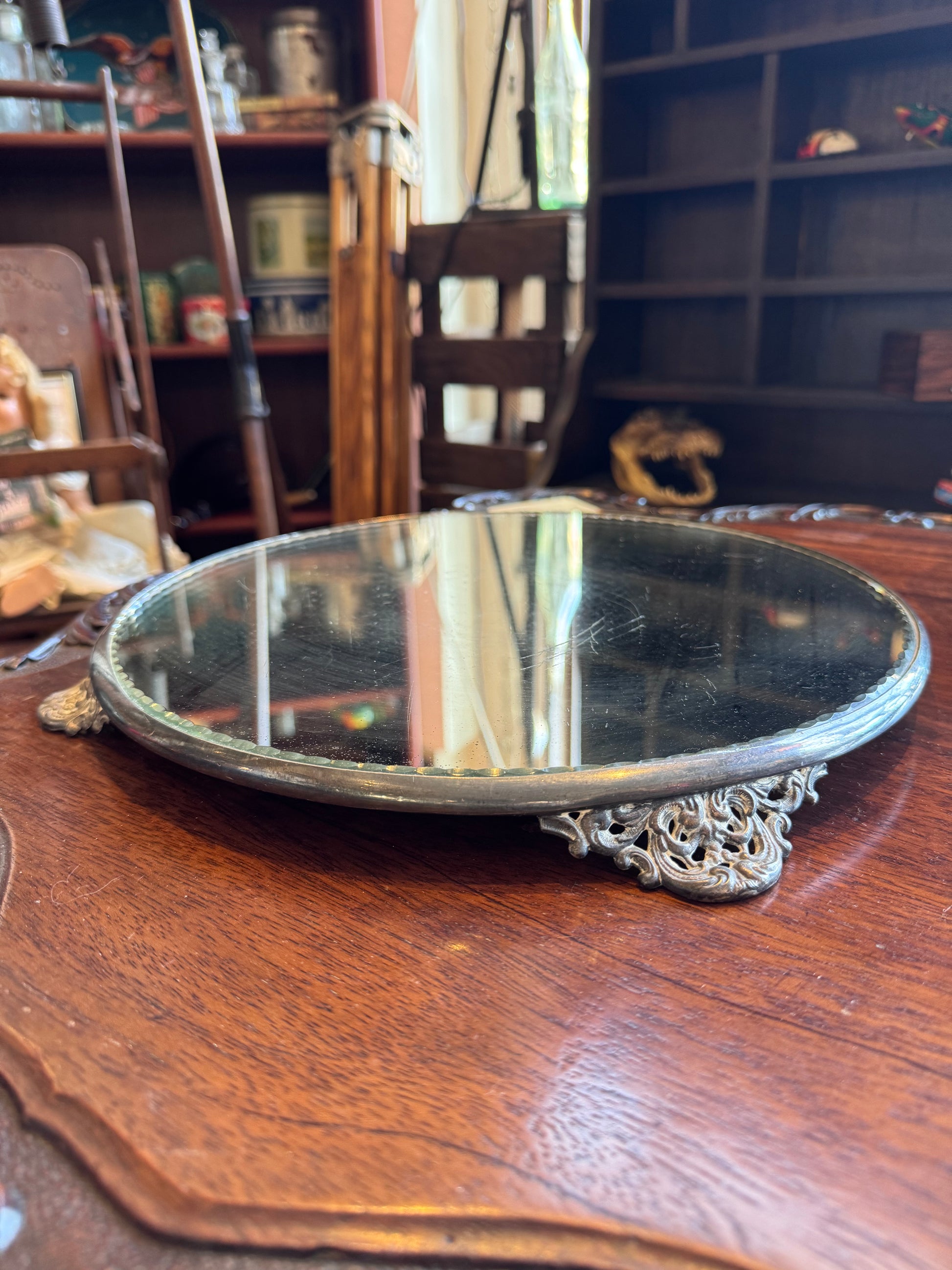 antique silver dressing table mirror Vintage 835 Silver Dressing Table Vanity Set: Mirror and 2 Brushes
