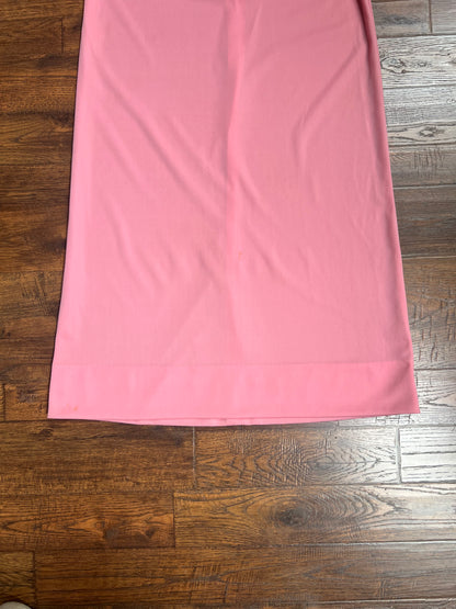 Vintage Clothing - Long V-Neck Empire Waist Dress - Ruffled Collar - Candy Pink - Editions - Small