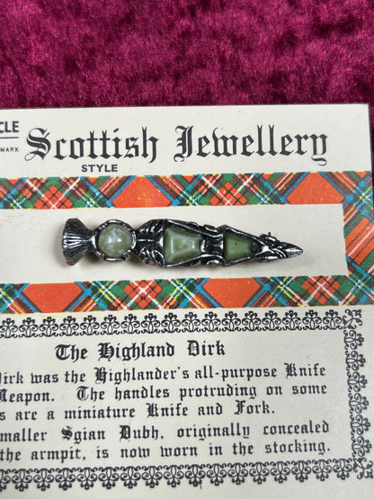 Vintage Jewelry - Brooch - The Highland Dirk - Miracle - Made In Scotland
