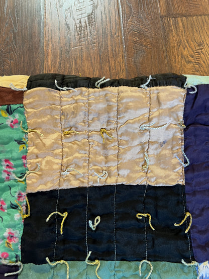 Vintage Linens - Cotton Quilt – Hand Stitched Patchwork Cottage Style