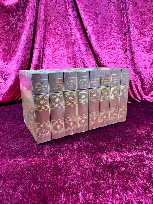 Vintage Barware - Mid Century Hidden Leather Bound Book Bar - World's Greatest Books - Japan