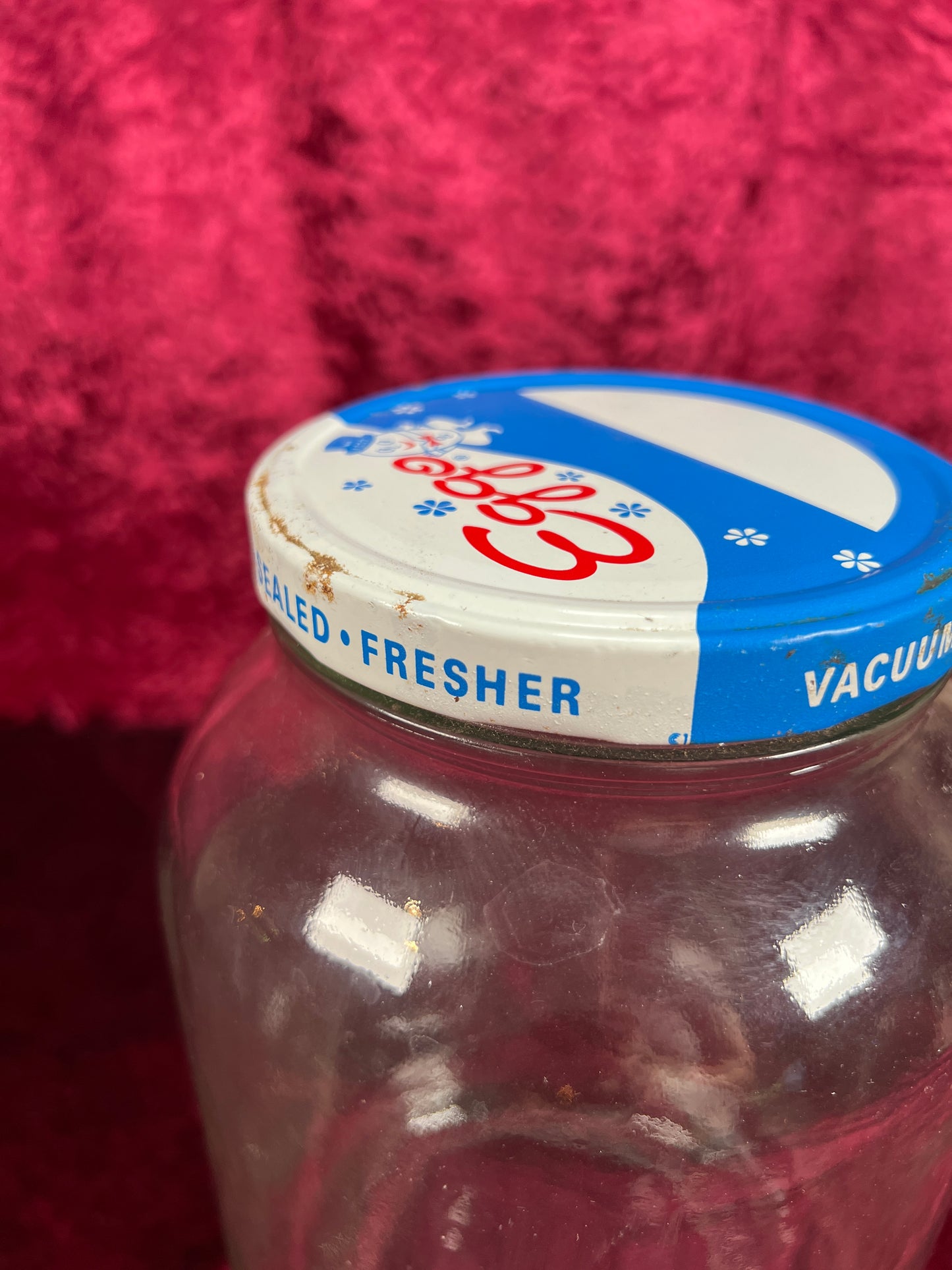 Vintage Glass Kitchen Storage Jar – Eggo Advertising Lid Mid Century Canister