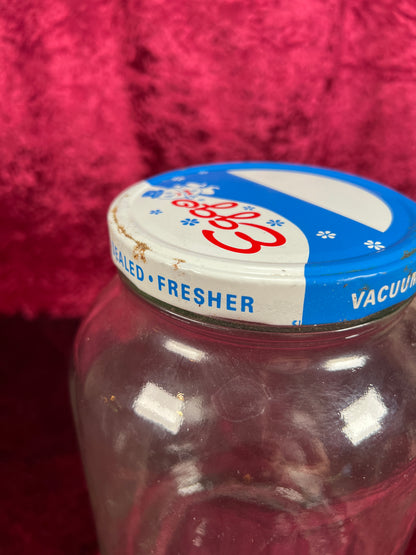 Vintage Glass Kitchen Storage Jar – Eggo Advertising Lid Mid Century Canister