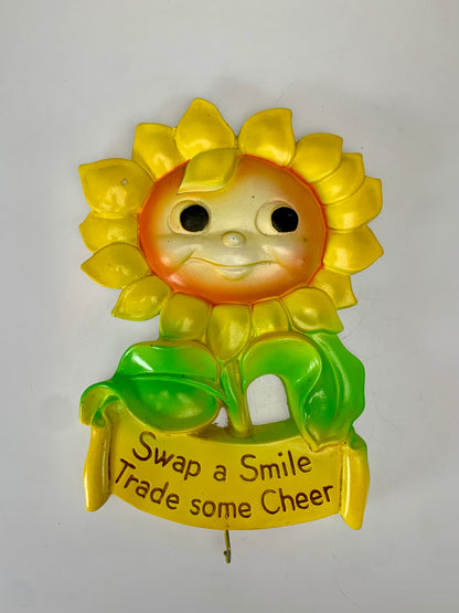 1973 Miller Studio  Chalkware Wall Decor - Anthropomorphic Sunflower - Swap A Smile