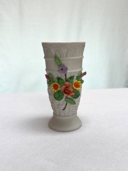 Vintage Bud Vase - Capodimonte Style 3D Flowers - Lefton China