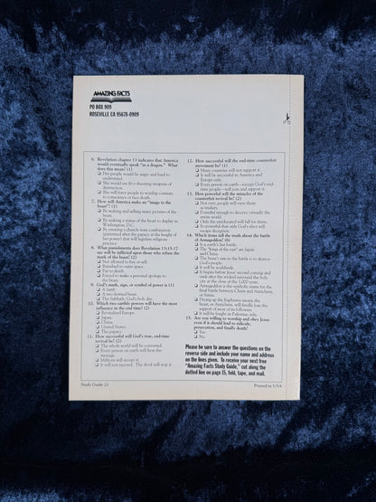 Vintage Amazing Facts Study Guide Booklet - The USA in Bible Prophecy - Early Edition
