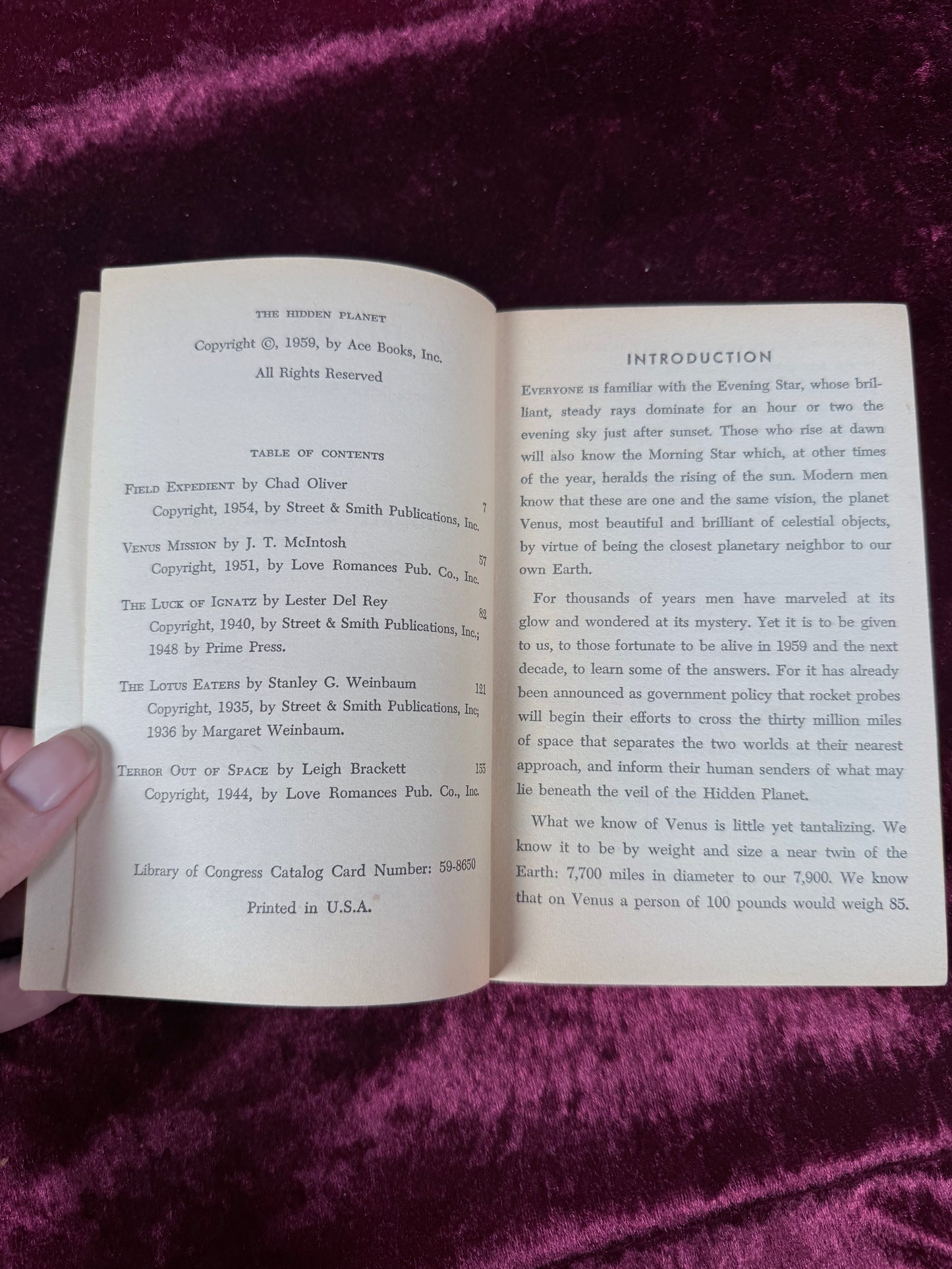 Vintage The Hidden Planet Edited by Donald A. Wollheim 1959 Ace Paperback Science Fiction Anthology