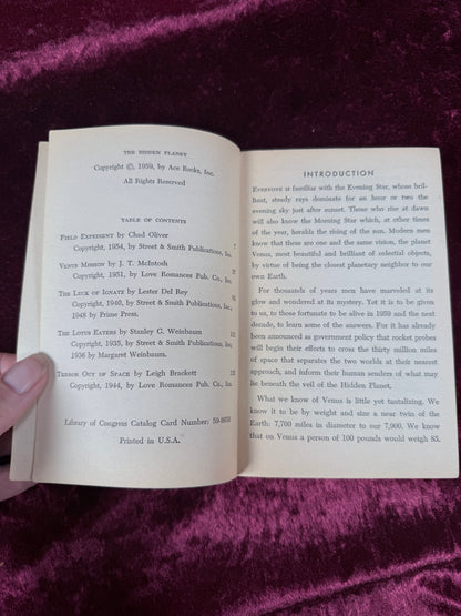 Vintage The Hidden Planet Edited by Donald A. Wollheim 1959 Ace Paperback Science Fiction Anthology