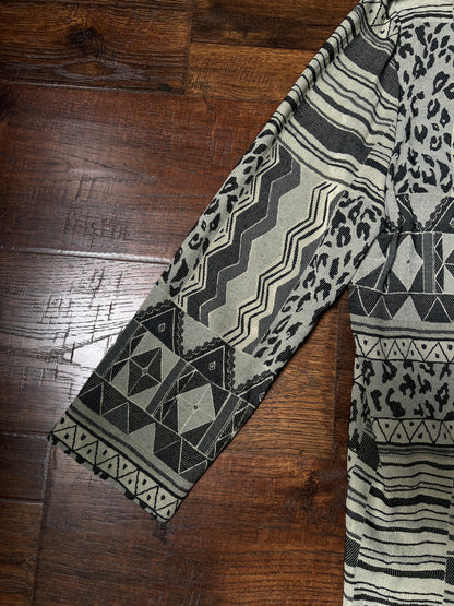 Vintage Signet Acetate Rayon Lightweight Jacket – Geometric Animal Print – Medium