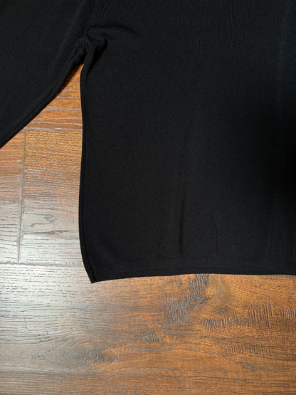 Vintage Hannah Jones Knit Top - Black Rhinestone Lattice Neckline - Medium