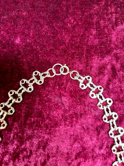 Vintage Jewelry - Reversible Necklace - Gold Tone Republique Francaise Coins - 17.5"