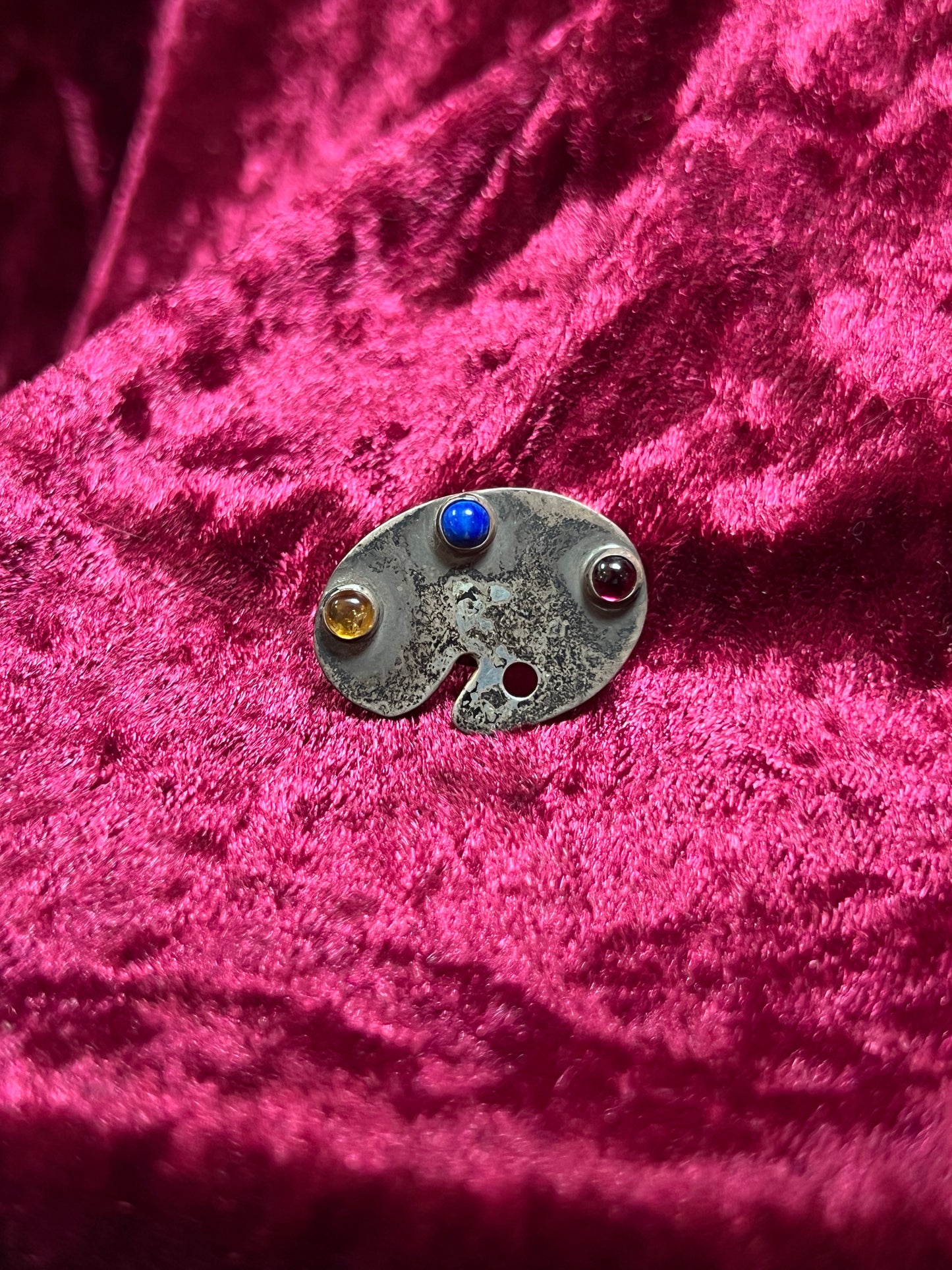 Vintage Jewelry - Brooch - Stering Silver - Painters Palette