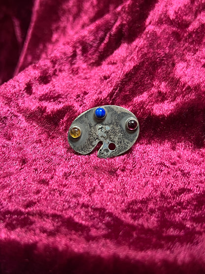 Vintage Jewelry - Brooch - Stering Silver - Painters Palette