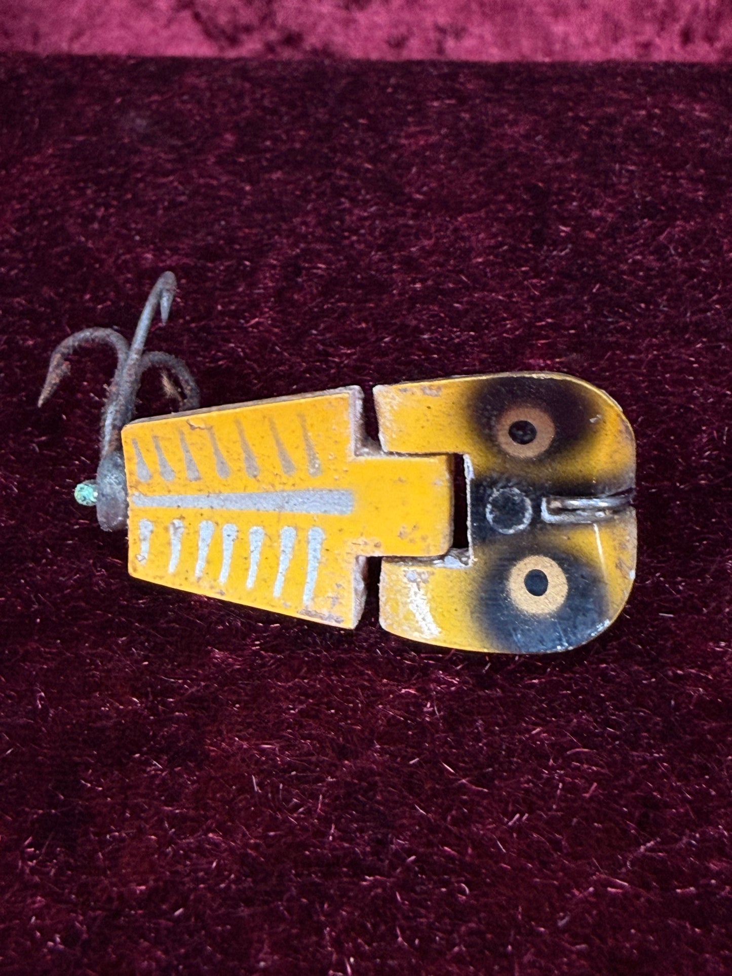 Vintage Wood Fishing Lure – Heddon Tiny Stingaree Yellow Scale Pattern
