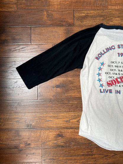 Vintage Clothing - Raglan Baseball 3/4 Sleeve Shirt - The Rolling Stones 1981 Tour - The Knits - Large