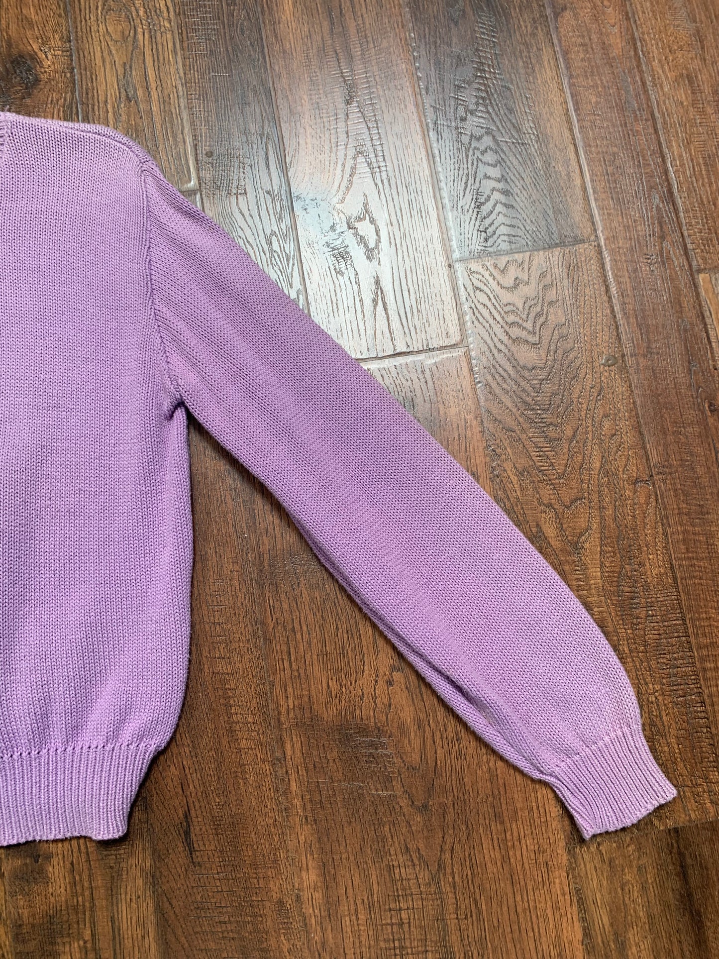 Vintage Clothing - Knit Crewneck Sweater - Lilac - Toppers - Small - Made In U.S.A.