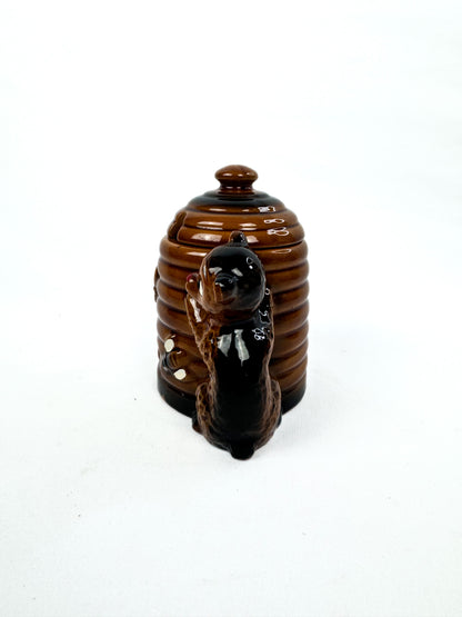 Vintage Mid Century Honey Pot Bear Hugging Bee Hive