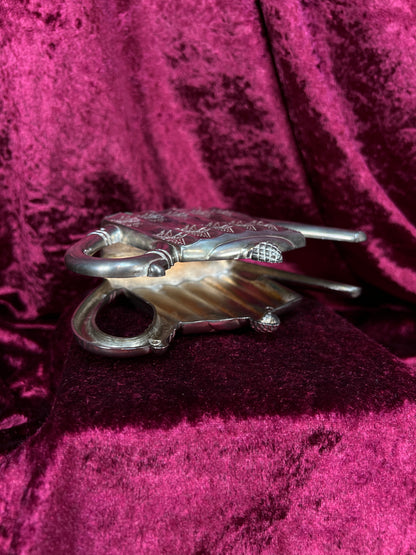 Vintage Plate Napkin / Letter Holder - Silver Teapot - Godinger Silver Co 1993