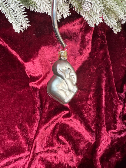 Vintage Christmas - Handblown Glass Ornament - Elephant - Czech Republic
