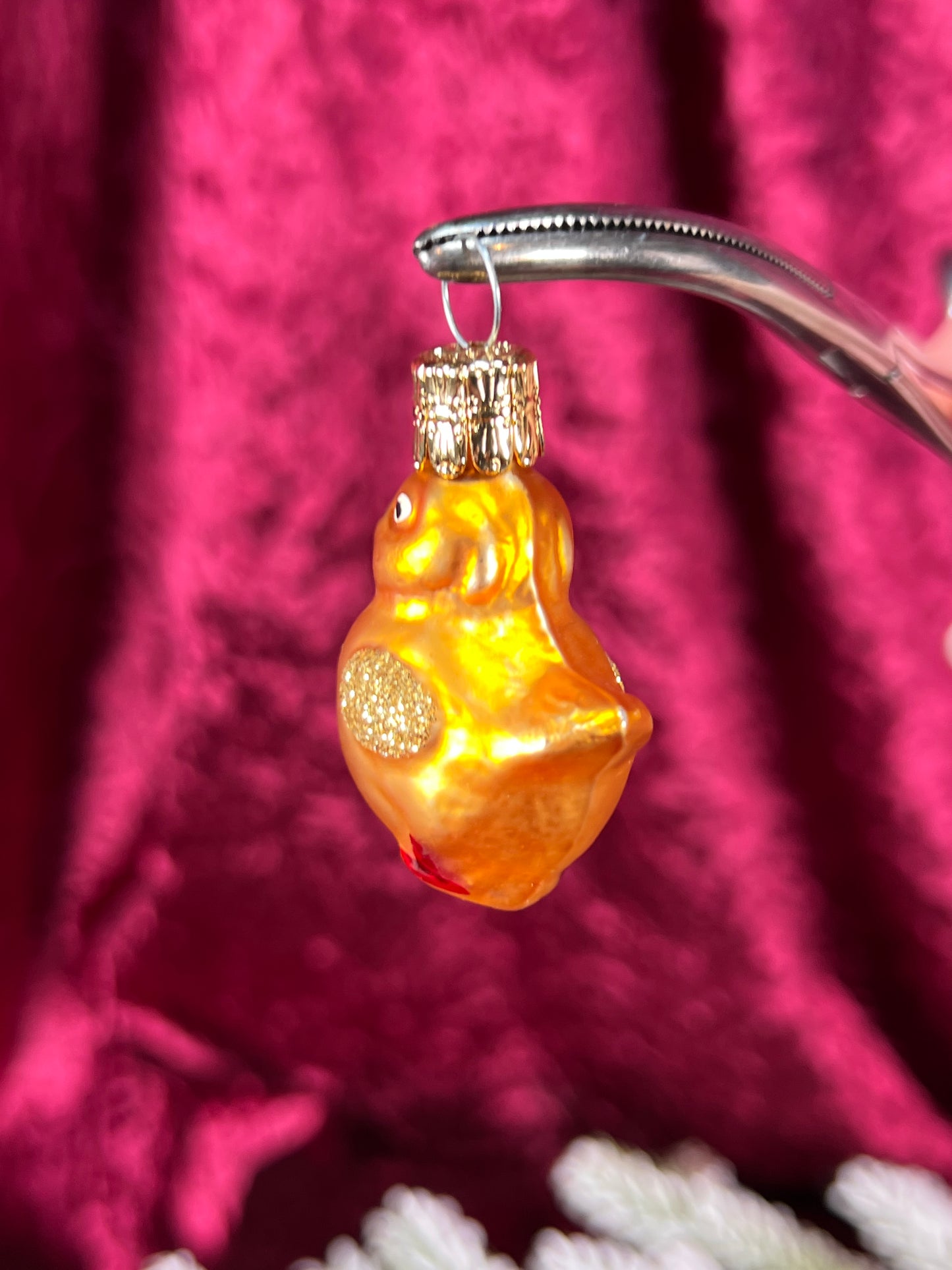 Vintage Christmas - Handblown Glass Ornament - Miniature Yellow Chick