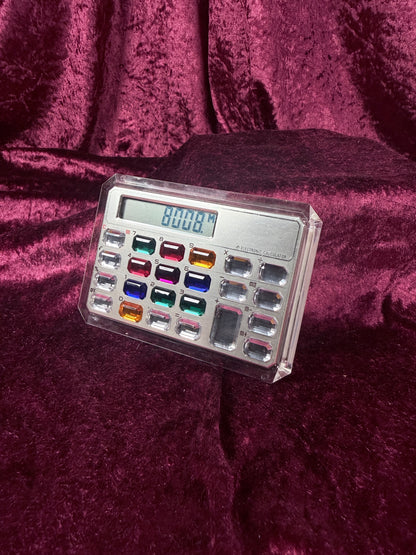 Vintage Lucite Electronic Desktop Calculator - Jewel Tone Keypad
