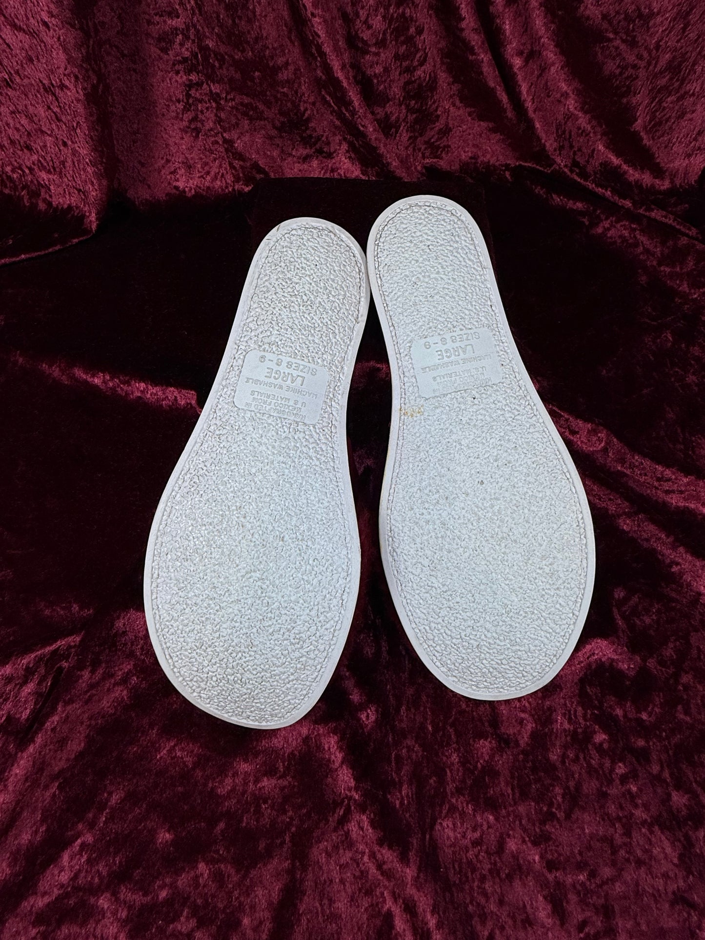 Vintage Shoes - Fuzzy Peep-Toe Sandal Slippers - Red - Size 8 / 9
