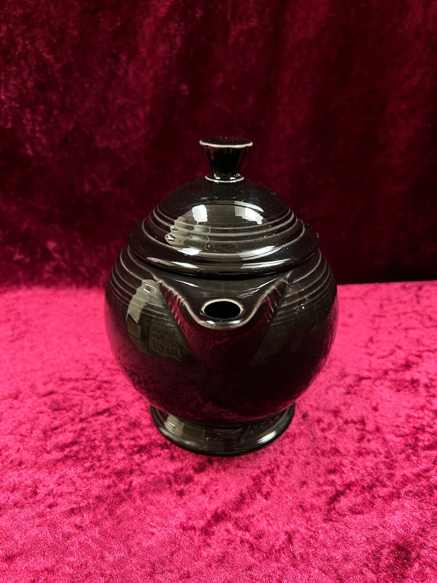 Vintage FIestaware Ceramic Teapot - Homer Laughlin Black 44 Oz Serving Pot