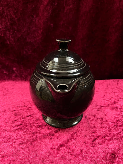 Vintage FIestaware Ceramic Teapot - Homer Laughlin Black 44 Oz Serving Pot