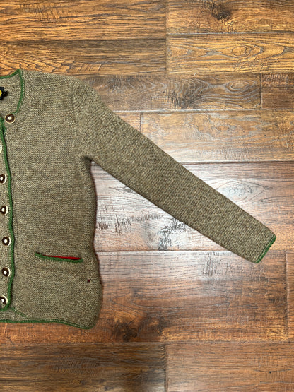 Vintage Clothing - Button Front Wool Cardigan - Brown, Green, and Red - X-Small - Hammerschmid