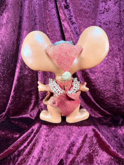 Vintage Collectible - Roy Des of Florida Mrs. Claus Mouse Bank - Troll Doll 1970s