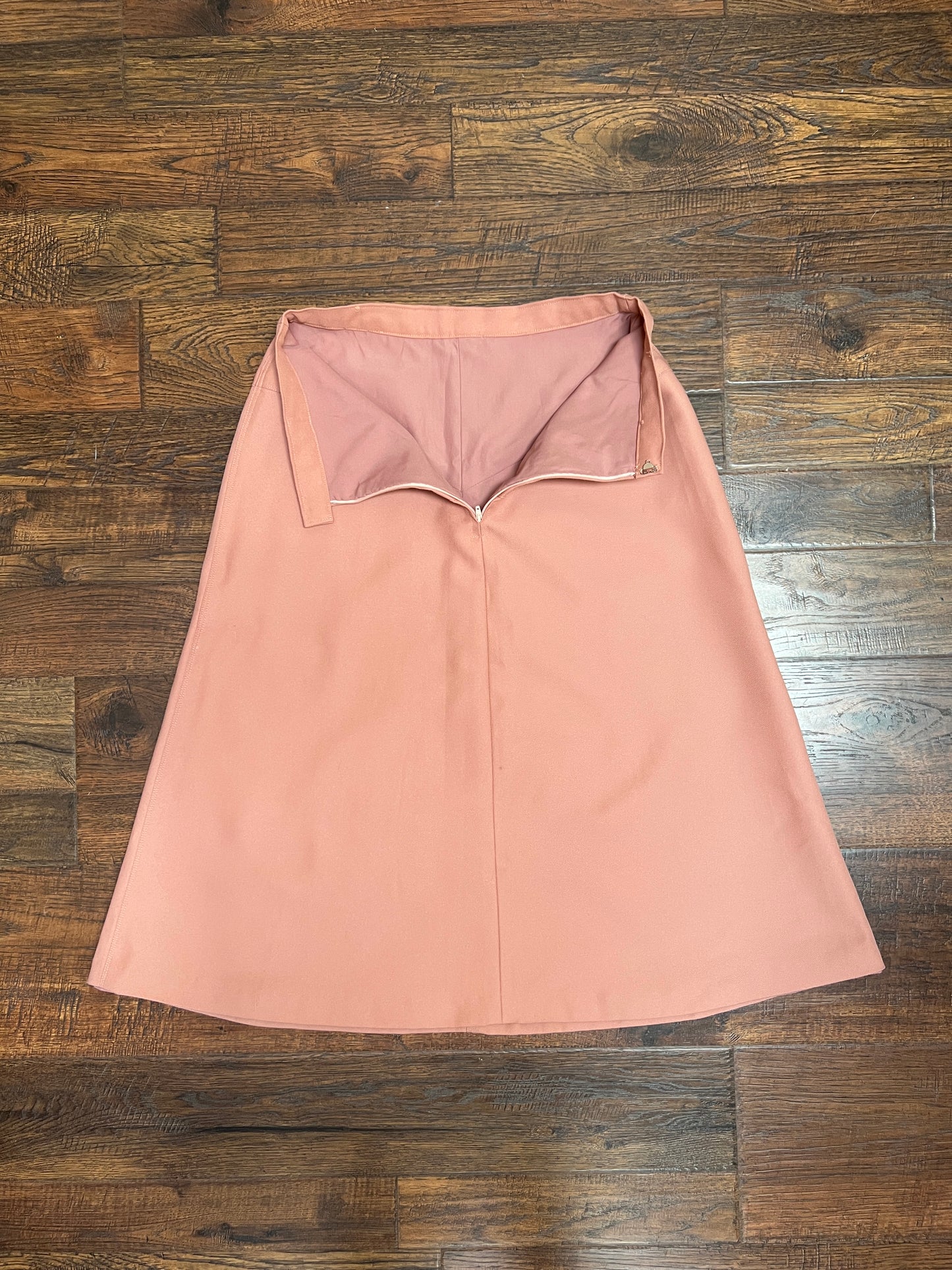 Vintage Clothing - Knee Length A-Line Skirt - Taupe Pink - Medium
