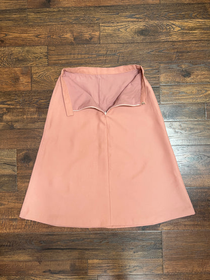 Vintage Clothing - Knee Length A-Line Skirt - Taupe Pink - Medium