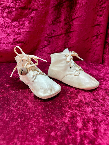 Vintage Haunted "Mrs. Day's Ideal" Baby Shoes - White - Made in USA