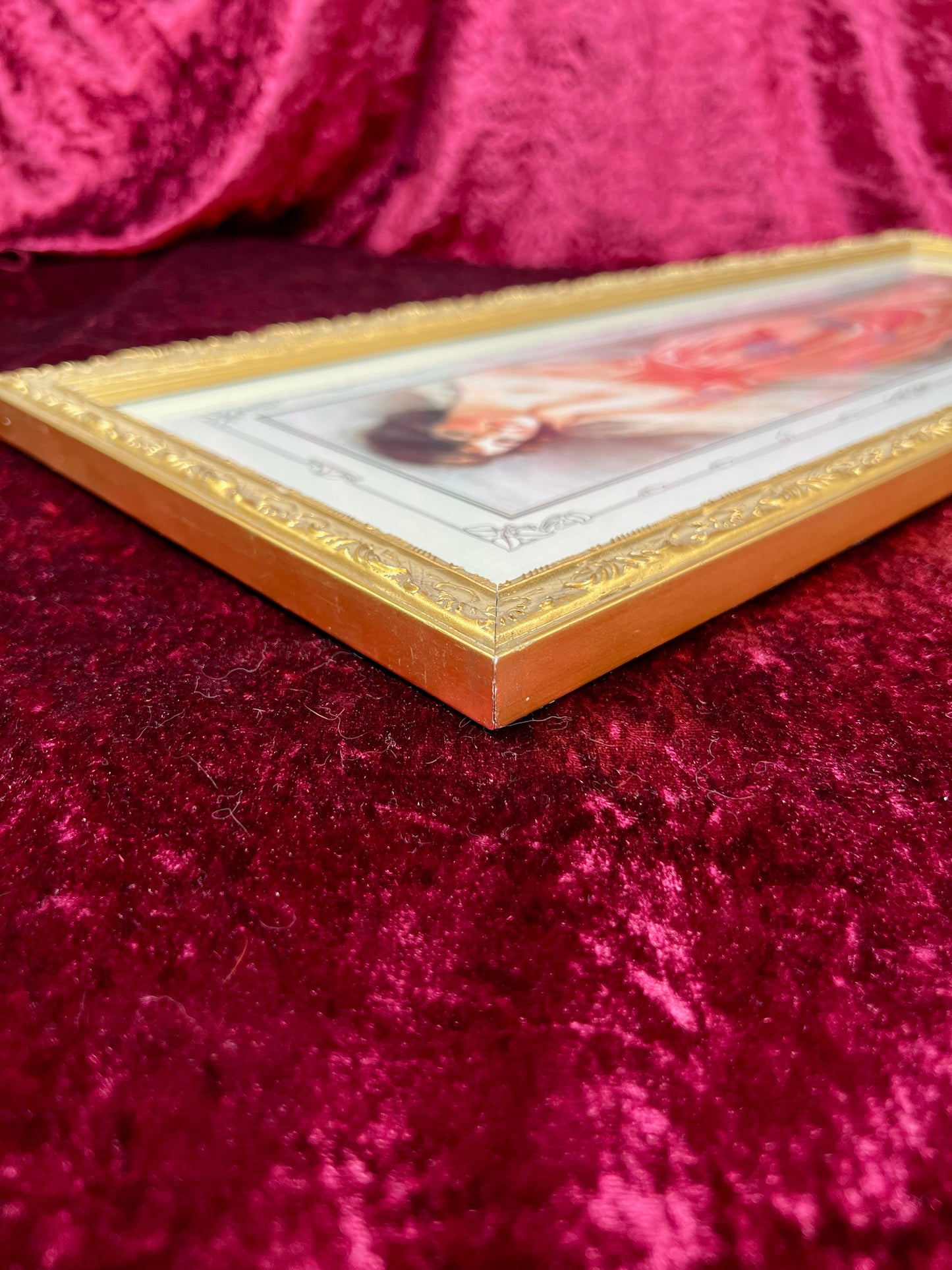 Vintage Long Framed Wall Art – Portrait of Amelia by Hamilton King