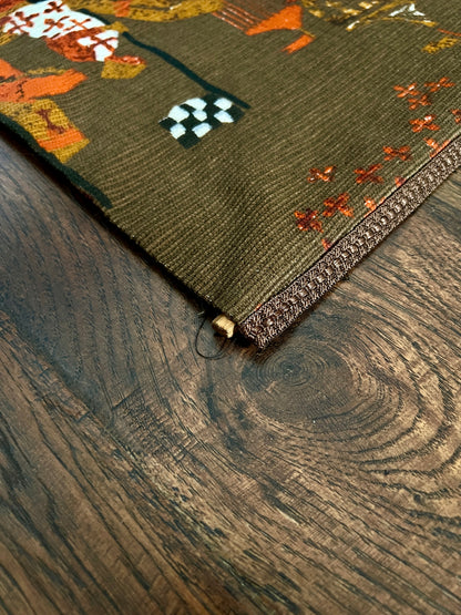 Vintage Woven Medieval Tapestry Wall Hanging - Atournament Tibor Reich Fringe Textile