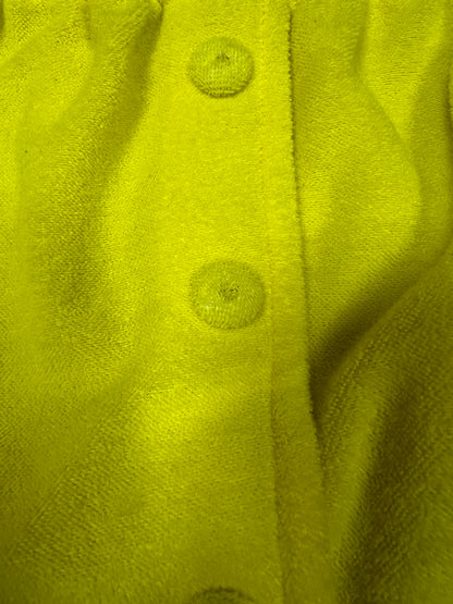 Vintage 1970s Yellow Terrycloth Playsuit - Strapless Belted Bathing Suit Cover-Up - Small