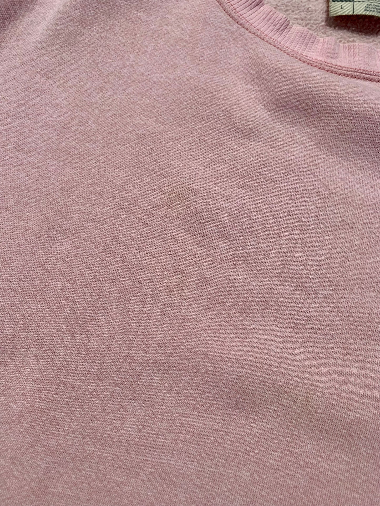 Vintage 1980s Cheetah Crewneck Sweatshirt - Baby Pink - Medium - Made In U.S.A.