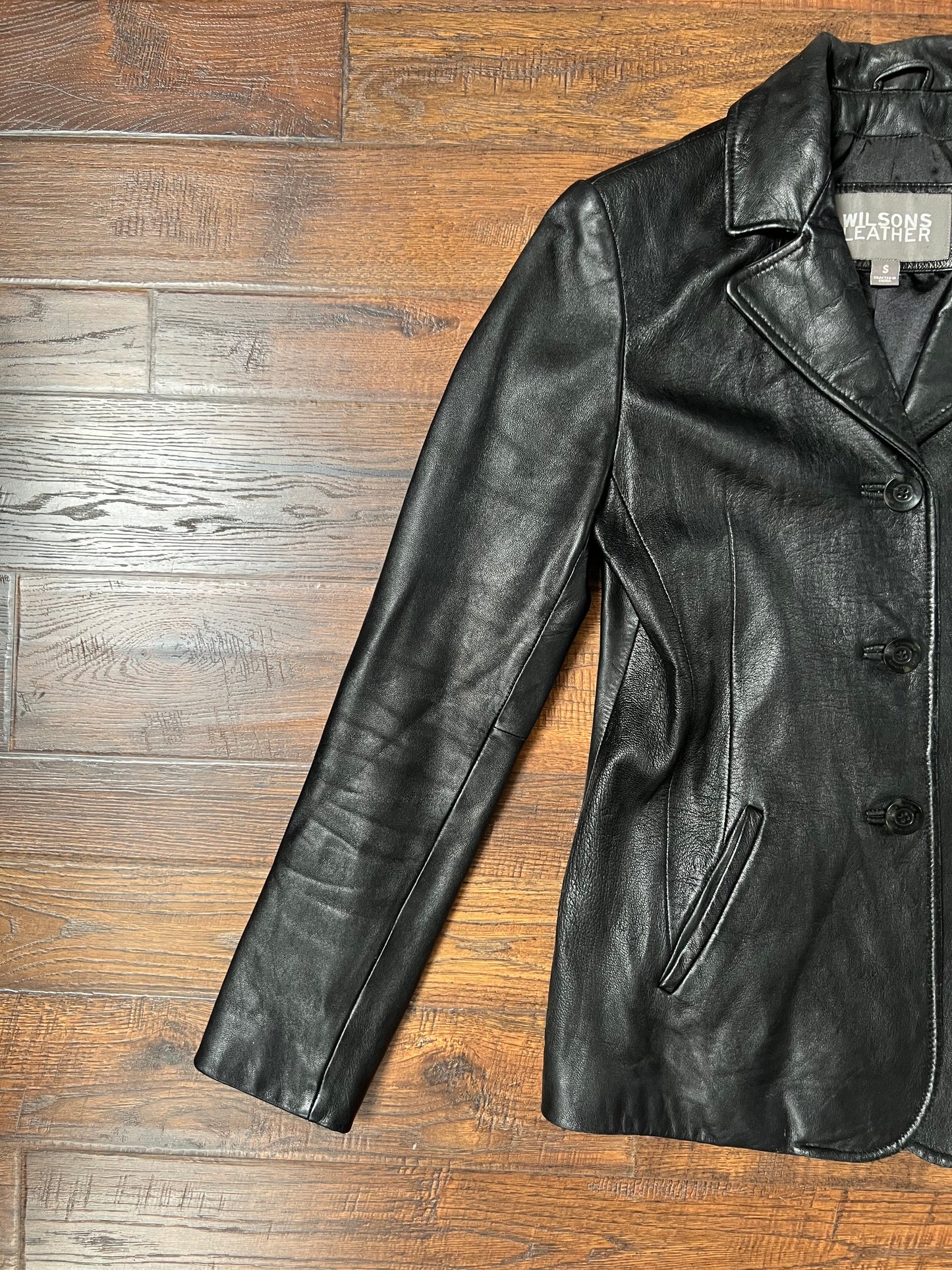 Vintage Clothing - Genuine Leather Jacket - Black - Black Lining - Small - Wilsons Leather