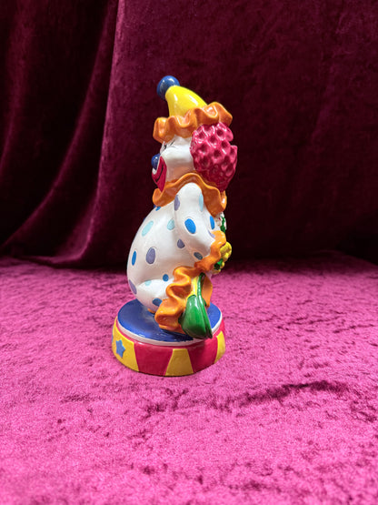 Vintage Vinyl Clown Piggy Bank – Polka Dot Costume + Circus Base