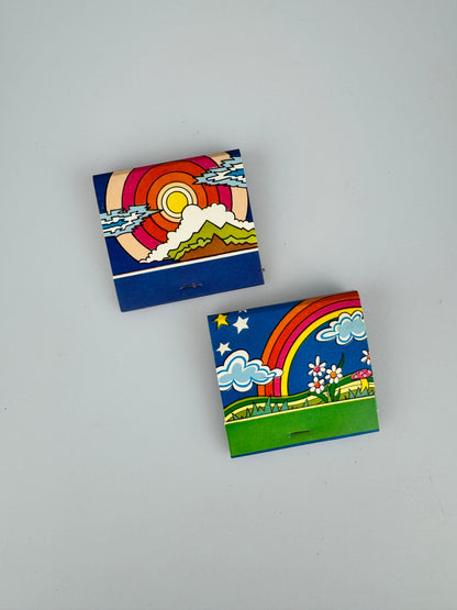 Vintage 1970s Matchbooks - Rainbow Skies