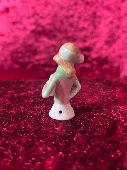 Vintage Figurine - Porcelain Miniature - Flapper Girl