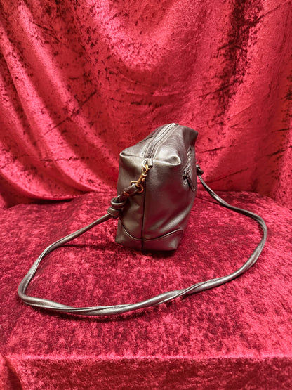 Vintage Accessories - Crossbody Purse - Black Leather - Perry Ellis America