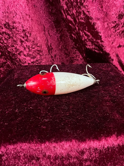 Vintage Heddon Plastic Fishing Lure - Baby Zara Red Head with Original Box