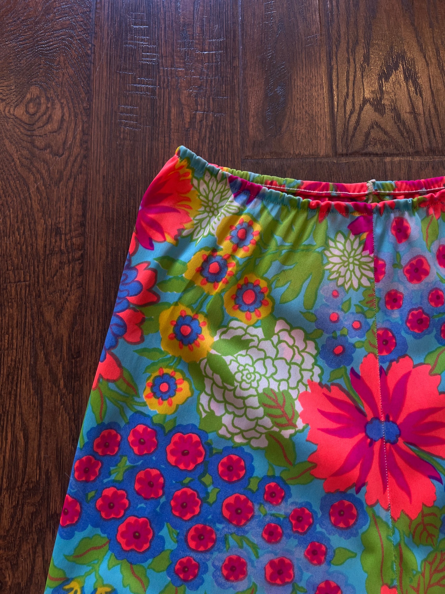 Vintage Handmade Slip Shorts - Psychedelic Floral Print - Small