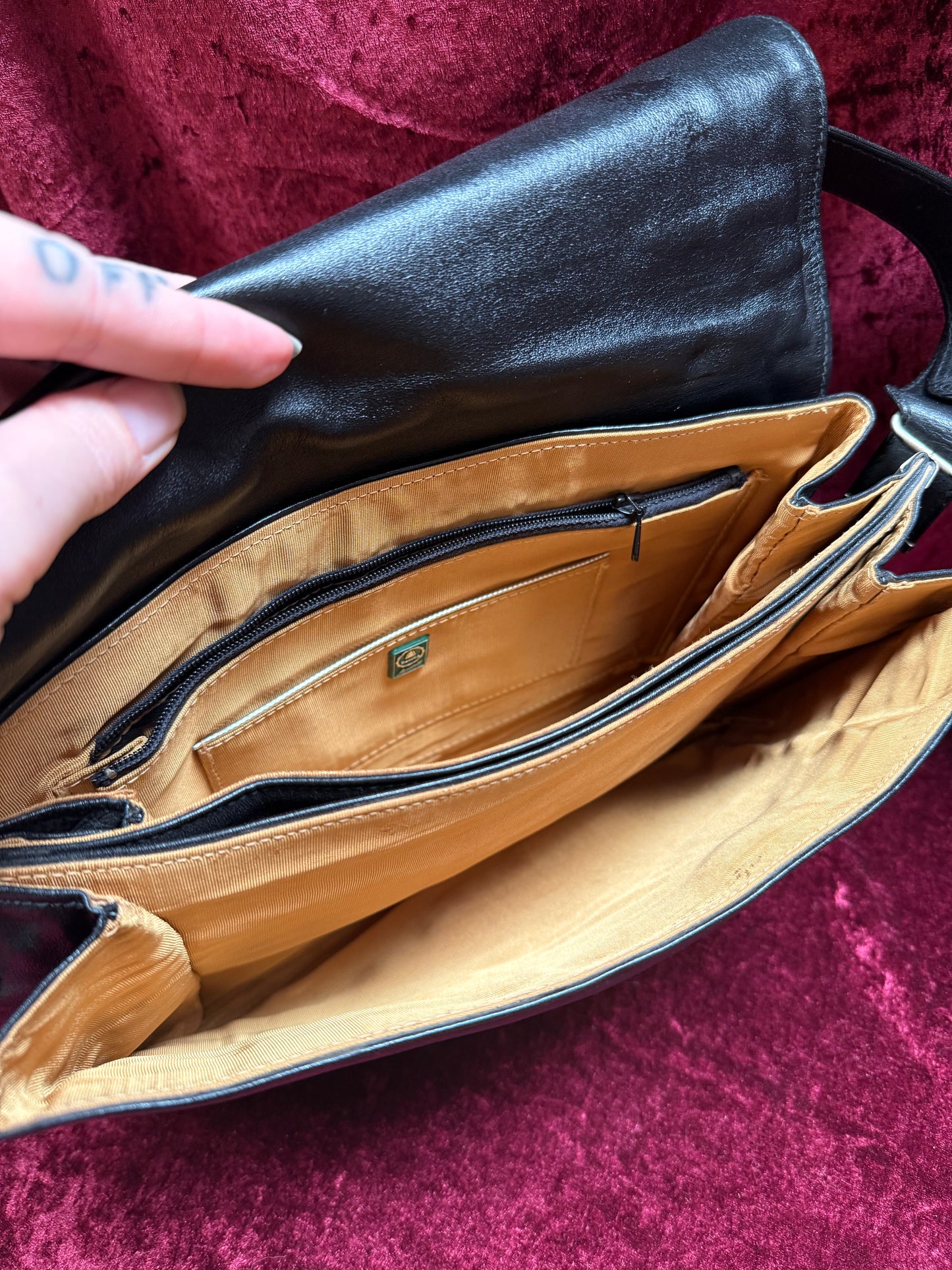 Vintage Accessories - Boscha Modell 1960s Black Leather Mod Shoulder Purse