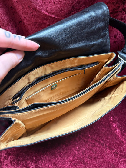 Vintage Accessories - Boscha Modell 1960s Black Leather Mod Shoulder Purse