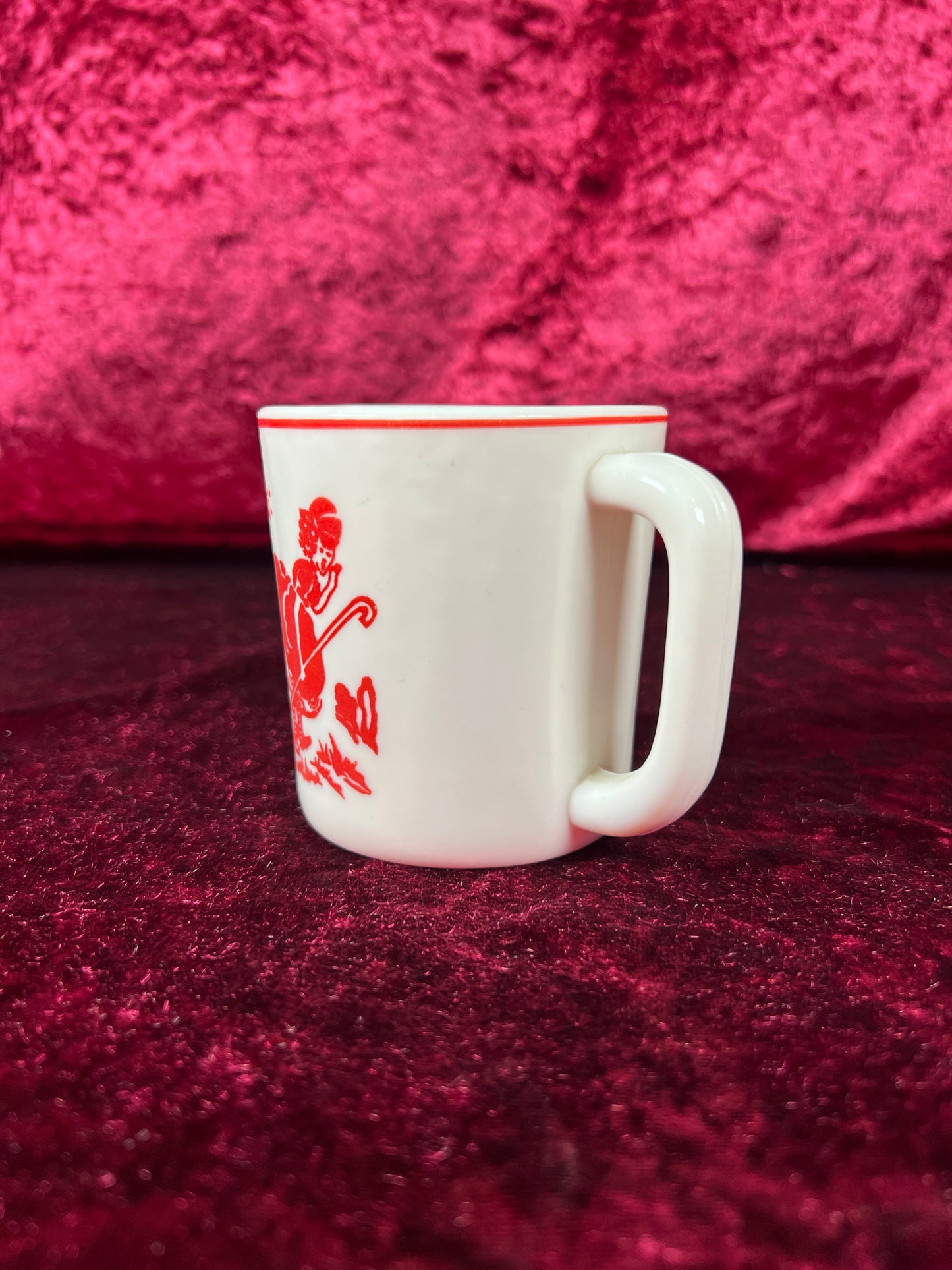 Vintage Kitchen - 1950s Children's Mug and Divided Plate Set - Ceramic - Little Bo Peep - Fire King