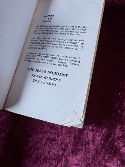 Vintage The Jesus Incident by Frank Herbert & Bill Ransom 1987 Ace Paperback